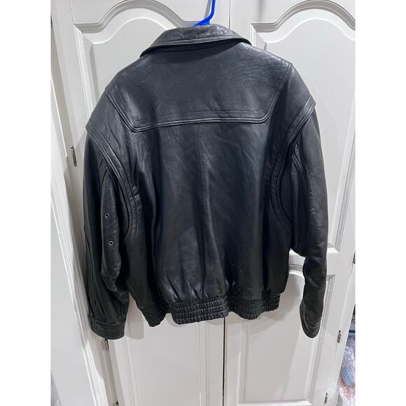 Durkee’s Express Flight Jacket XXL Black Leather Bomber Aviator Vintage Heavy - Picture 2 of 16
